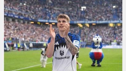 Bild: Marcus Brandt/dpa
Vom HSV längst verabschiedet: Luka Vuskovic wechselt in England noch den Club. (Archivbild)