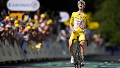 Bild: Mosa'ab Elshamy/AP/dpa
Nächster Etappensieg bei der Tour de France für Ausnahmekönner Pogacar.