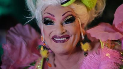 Bild: Marcus Brandt/dpa
Liest die Leviten beim Promi-Büßen: Dragqueen Olivia Jones. (Archivbild)