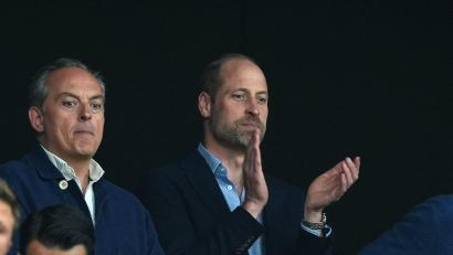Bild: Martin Rickett/PA Wire/dpa
Prinz William würdigte die Leistung der englischen Fußball-Nationalmannschaft. (Archivbild)
