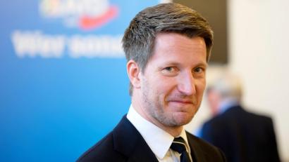 Bild: Henning Kaiser/dpa
AfD-Landeschef Martin Vincentz während des Landesparteitags in Marl.