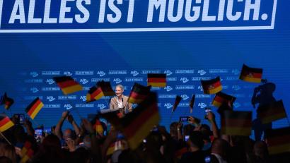 Bild: Klaus-Dietmar Gabbert/dpa
AfD-Chefin Alice Weidel sprach beim Wahlkampfauftakt in Magdeburg.