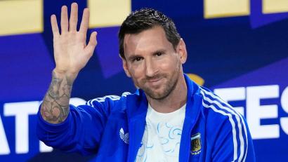 Bild: Frank Franklin II/AP/dpa
Lionel Messi bei einem Medientermin vor dem WM-Finale.