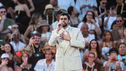 Archivbild: Mirko Fava/Tsck/LPS via ZUMA Press Wire/dpa
Ein Konzert von Bad Bunny musste wegen eines Hagelschauers abgebrochen werden.