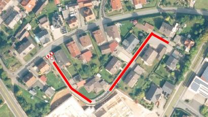 Grafik: Stadt Auerbach
Die Sudetenstraße in Auerbach wird wegen Kanalsanierungsarbeiten bis zum 21. August gesperrt.