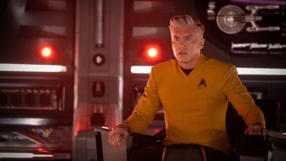 Bild: Handout / Berlin/Paramount/dpa
Die Serie erzählt die Geschichte des Raumschiffs Enterprise unter dem Kommando von Captain Pike (Anson Mount).