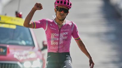 Bild: Mosa'ab Elshamy/AP/dpa
Der insgesamt zweite Tour-Etappensieg von Carapaz.