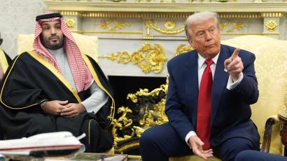 Bild: Evan Vucci/AP/dpa
Dass Saudi-Arabien die Forderung Trumps nach einer Normalisierung der Beziehungen mit Israel erfüllt, scheint derzeit nicht realistisch. (Archivfoto)