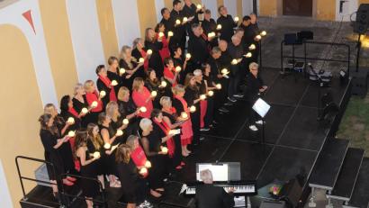 Bild: Robert Dotzauer
Fantasievoll zeigte sich der Chor von SingingWitt beim Abendlied "Der Mond ist aufgegangen".