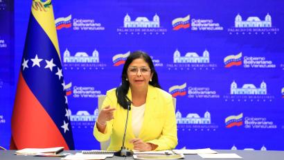 Bild: Jhonn Zerpa/Presidencia Miraflores/dpa
Die venezolanische Regierung unter Delcy Rodríguez hat den Austritt ihres Landes beim Internationalen Gerichtshof erklärt. (Archivbild)