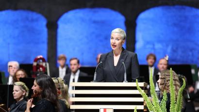 Bild: Franz Neumayr/Land Salzburg/apa/dpa
Die Bürgerrechtlerin Maria Kolesnikowa sieht die Demokratien durch den Unwillen zum Zuhören gefährdet.