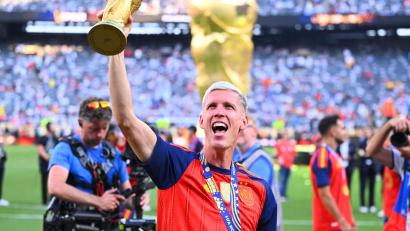 Bild: Tom Weller/dpa
Dani Olmo: „Deshalb brauche ich seine Entschuldigung auch nicht.“ (Archivbild)