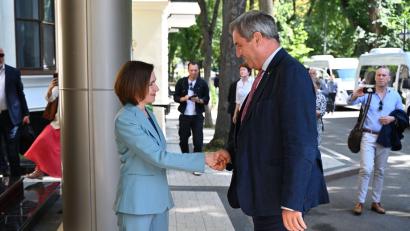 Bild: Marco Hadem/dpa
Söder besuchte Moldaus Präsidentin Maia Sandu in der Hauptstadt Chisinau.