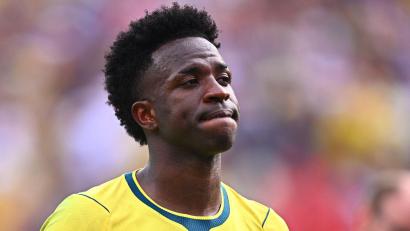 Bild: Tom Weller/dpa
Verlängert er bei Real Madrid? Die Zukunft von Vinícius Júnior ist offen. (Archivbild)