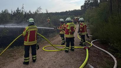 Bild: Feuerwehr Dießfurt
Schnell konnte der Brand in der Nähe des Dießfurter Freizeitsees eingedämmt werden.