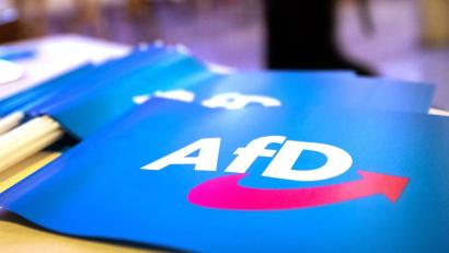 Bild: Daniel Karmann/dpa
Der Vorfall ereignete sich an einem AfD-Stand in Rosenheim vor der bayerischen Kommunalwahl. (Symbolbild)