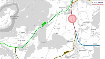 Grafik: Staatliches Bauamt Amberg-Sulzbach 
Die Fahrbahnerneuerung auf der B22 bei Tännesberg beginnt.