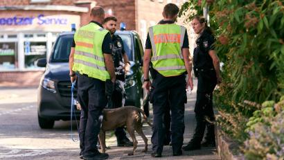 Bild: Marcus Golejewski/dpa
Zahlreiche Einsatzkräfte und auch Hunde waren an der Suche beteiligt.