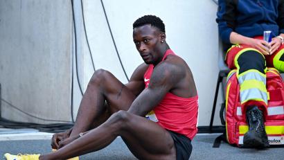 Bild: Sven Hoppe/dpa
Könnte bald vor einer langen Sperre stehen: Sprinter Owen Ansah. (Archivbild)