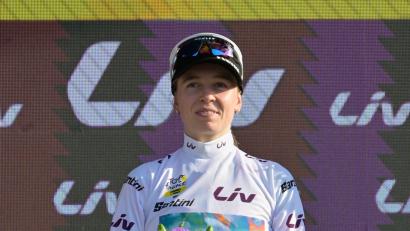 Bild: Philippe Magoni/AP/dpa
Antonia Niedermaier hat bei der Tour de France das Weiße Trikot gewonnen.
