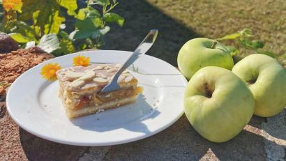 Bild: Heike Heindl/exb
Der gedeckte Apfelkuchen von Heike Heindl wird auf dem Backblech gebacken. Er lässt sich gut einfrieren.