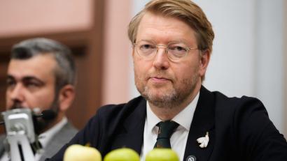 Bild: Pavel Bednyakov/AP/dpa
Der Chef der liberalen Oppositionspartei Jabloko, Nikolai Rybakow, verzeichnete zuletzt einen starken Zulauf für seine Partei.