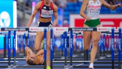 Bild: Petr David Josek/AP/dpa
Für Franziska Schuster endete die Leichtathletik-EM schmerzhaft.