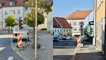 Bild: Ramona Herrmann
In der Knorrstraße wurden bereits mobile Ampeln aufgestellt.