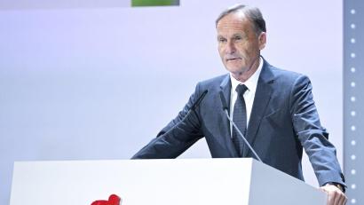Bild: Britta Pedersen/dpa
Liga-Präsident Hans-Joachim Watzke hat sich zur Stellungnahme des Bundeskartellamts geäußert. (Archivbild)