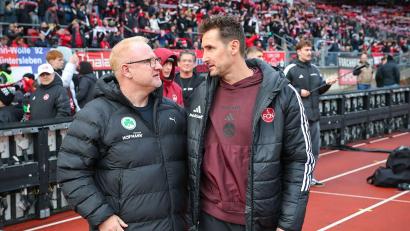 Bild: Daniel Karmann/dpa
Erfahrene Derby-Trainer: Miroslav Klose (r) und Heiko Vogel. (Archivbild)