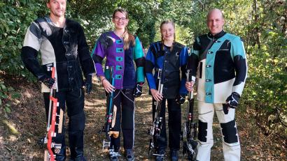 Bild: SG Heimat
Die aktuelle erste Luftgewehrmannschaft der SG Griesbach: (von links) Andre Beer, Samira Beer, Johanna Wurm und Joachim Bauer.