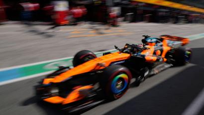 Bild: Darko Bandic/AP POOL/AP/dpa
Nicht zu schlagen in der Qualifikation: Lando Norris.