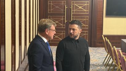 Bild: Michael Fischer/dpa
Präsident Selenskyj dankte Wadephul für die deutsche Hilfe.