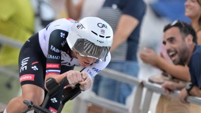 Bild: Philippe Magoni/AP/dpa
Tadej Pogacar führt die Vuelta bereits an.