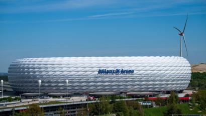 Bild: Peter Kneffel/dpa
Die Münchner Allianz Arena sorgt in Australien für Gesprächsstoff. (Archivbild)
