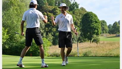 Bild: Frank Föhlinger / @golfmomente
Im Doppel mit seinem besten Freund Niklas Scharbauer gewann Marian Ludwig (rechts) beide Duelle.