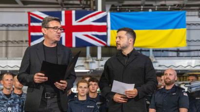 Bild: Simon Jones/The Sun/PA Wire/dpa
Der ukrainische Präsident Selenskyj war für Premier Burnham der erste Staatsgast nach dessen Amtsübernahme. (Archivbild)