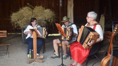 Bild: Richard Braun
Die "Ziachfuchsfreunde" spielten in der Scheune Laichstätt zünftig auf.