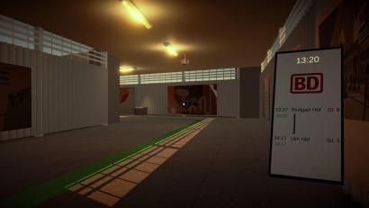 Bild: Hanging Gardens Interactive/dpa
Im Videospiel wird der Tunnel als langer dunkler Gang dargestellt.