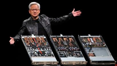 Bild: Chiang Ying-ying/AP/dpa
Nvidia verdient deutlich mehr. (Archivbild)