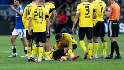 Bild: Fabian Strauch/dpa
Der BVB muss lange auf Giannis Konstantelias verzichten.