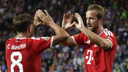 Bild: David Ebener/dpa
Harry Kane brachte die Bayern in Osnabrück zurück ins Spiel.