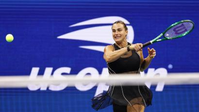 Bild: Adam Hunger/AP/dpa
Aryna Sabalenka will bei den US Open den dritten Titel in Serie holen.