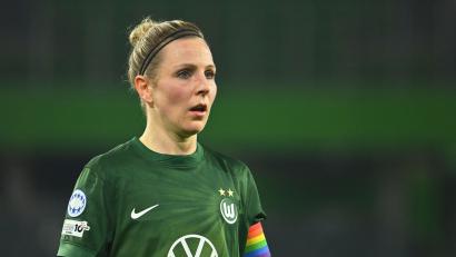 Bild: Swen Pförtner/dpa
Bitteres Aus für Wolfsburg: Kapitänin Svenja Huth. (Archivbild)