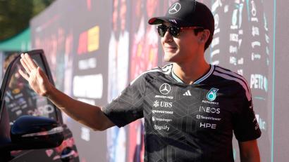 Bild: Luca Bruno/AP/dpa
Tagesbester in Monza: George Russell überzeugte im Training.