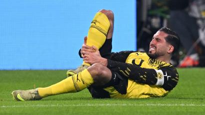 Bild: David Inderlied/dpa
BVB-Kapitän Emre Can ist weiter verletzt und kann in der Champions-League-Vorrunde nicht spielen. (Archivbild)