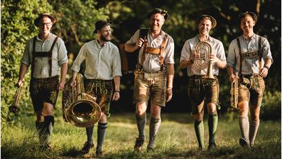 Bild: Band Blechzipfl
Die Musiker der Oktoberfest-Kapelle "Blechzipfl" sorgen am 12. September für Stimmung bei der Gonfeiaschta Kirwa.