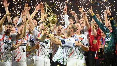 Bild: Marius Becker/dpa
Gewinnt der SC Magdeburg wie zuletzt 2025 die Champions League? (Archivbild)