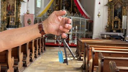 Bild: Kristina Sandig
Die Schlüssel für die Annabergkirche. Das Gotteshaus wird an 365 Tagen im Jahr morgens auf- und abends wieder zugesperrt.