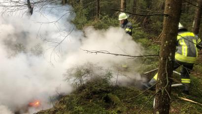 Bild: Feuerwehr Weiden
Ein ausgedehnter Torfbrand ruft die Feuerwehr im Waldgebiet zwischen Weiden und Parkstein auf den Plan.